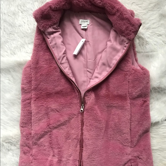 New J crew pink fur vest - Picture 2 of 4